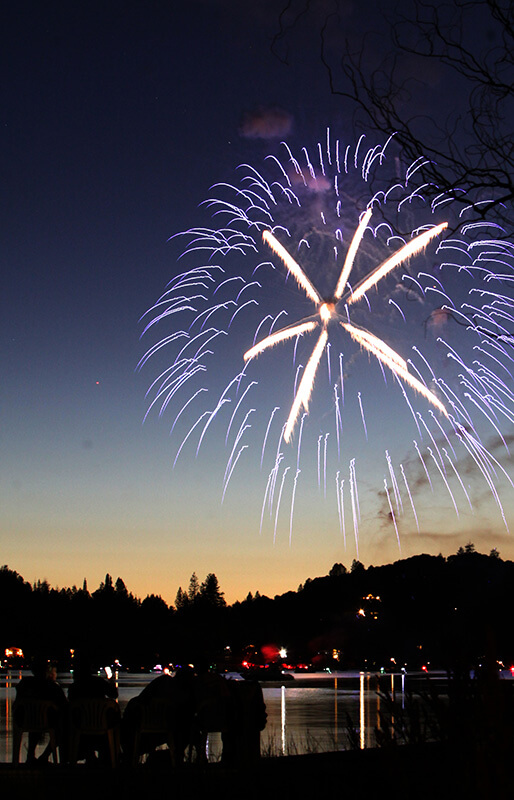 Fire works across the lake Pine Mountain Lake